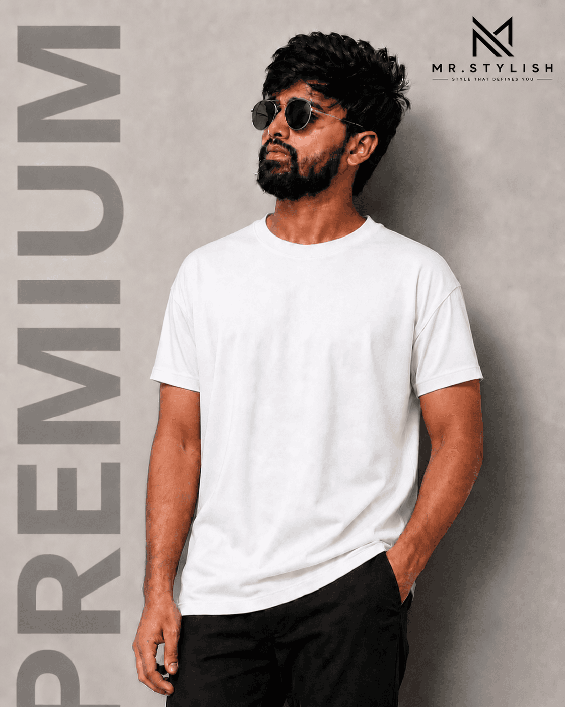 White Premium Solid T Shirt  - Image 2