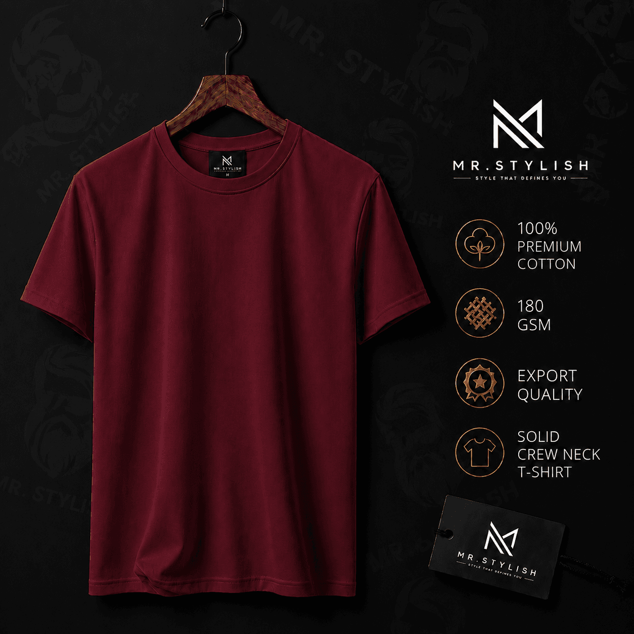Merun Premium Solid T Shirt  - Image 1