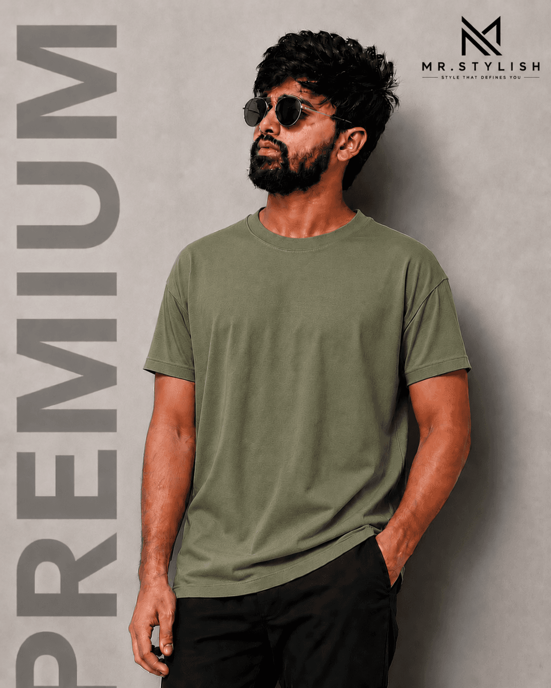 Olive Premium Solid T Shirt  - Image 2