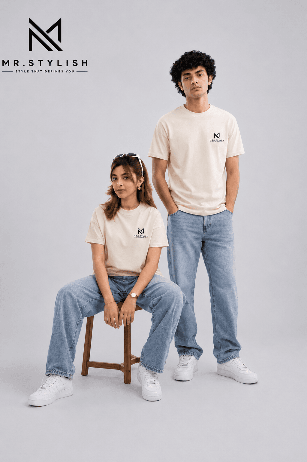 Off White Premium Solid T Shirt  - Image 2