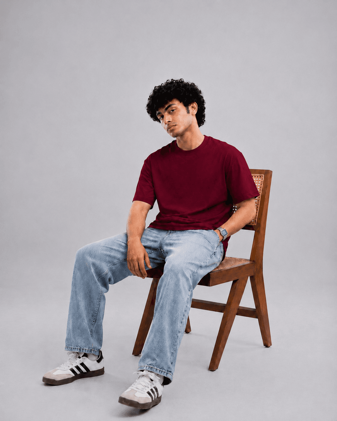solid t shirt Merun - Image 3