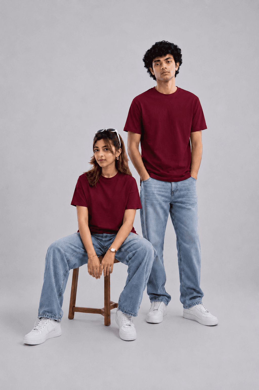 solid t shirt Merun - Image 2