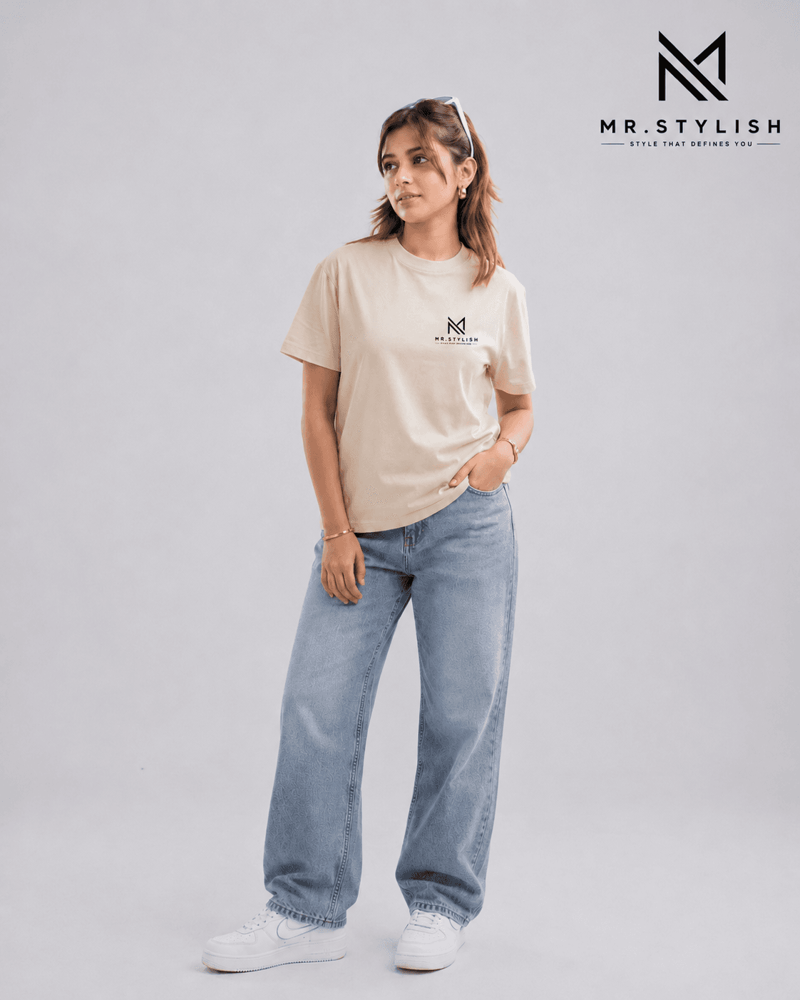Solid T Shirt Off White  - Image 1